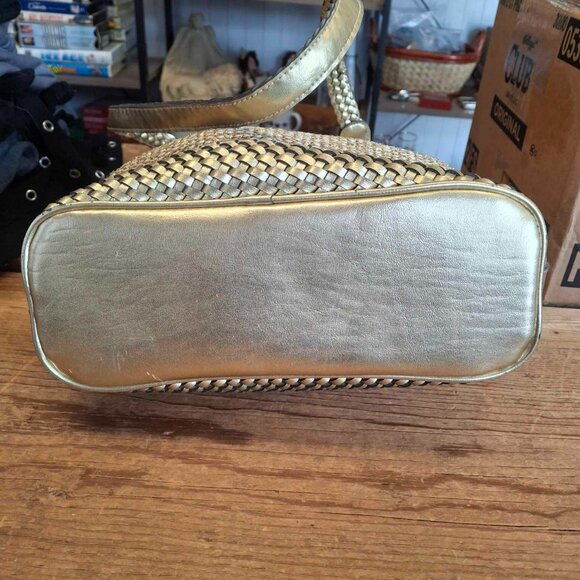 Source Unknown Gold and Tan Woven Bag - Picture 4 of 9